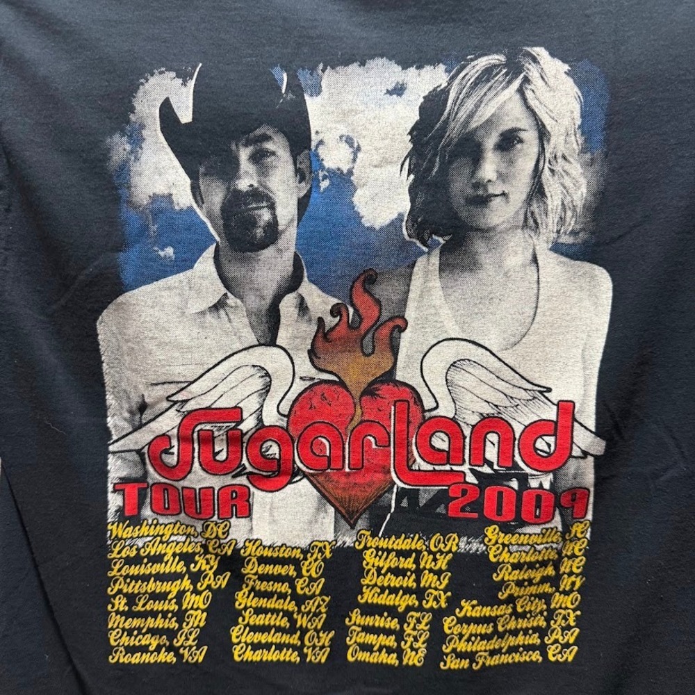 Sugarland 2009 Tour T Shirt Mens Medium Black Double Sided Country Music Graphic - Picture 5 of 6